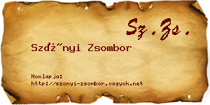 Szőnyi Zsombor névjegykártya